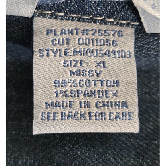 Vintage Denim Jacket Embroidered Pockets Button Front Long Sleeve grannycore - Picture 5 of 7